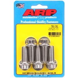 SS 12PT BOLTS 1/2" UNF x 1.25" 9/16" WRENCH (5-PACK) 1/2-20 ARP - 755-1250