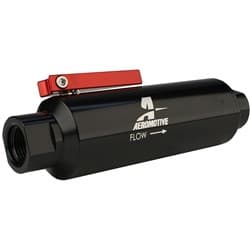 AEROMOTIVE FUEL FILTER W/SHUT OFF -10 ORB 100 MIC. 7.38 x 2" AEROMOTIVE - ARO 12331