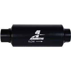 BLACK PRO SERIES -12AN INLINE FUEL FILTER. 40 MICRON S/S AEROMOTIVE / ARO 12343