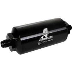 INLINE FILTER 10 MICRON -6AN MALE BRIGHT BLACK 2" OD AEROMOTIVE / ARO 12345