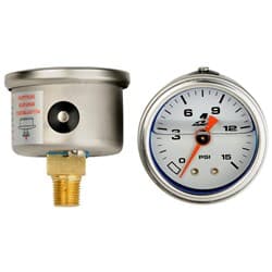 AEROMOTIVE 0-15 PSI LIQUID GAUGE FUEL PRESSURE AEROMOTIVE - ARO 15632