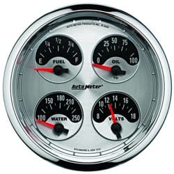 AM MUSCLE 5" QUAD GAUGE OIL, WATER, FUEL LEVEL, VOLTS AUTO METER - 1212
