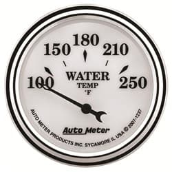 OLD TYME WHITE II 2-1/16 WATER TEMP, 100-250Â°F, ELECTRIC AUTO METER - 1237