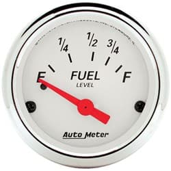 ARCTIC WHITE 2-1/16 FUEL LEVEL 73-10 OHM, SHORT SWEEP ELECT. AUTO METER - 1316