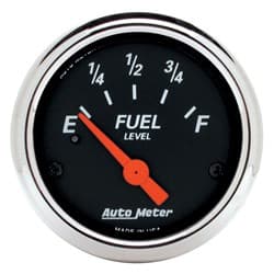 DESIGNER BLACK FUEL LEVEL 2-1/16", 240-33 OHMS, SS ELECT AUTO METER - 1424