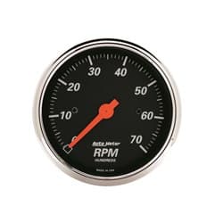 DESIGNER BLACK IN-DASH TACHO 3-1/8", 0-7000RPM AUTO METER - 1478
