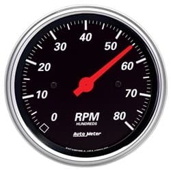 DESIGNER BLACK IN-DASH TACHO 3-3/8", 0-8000RPM AUTO METER - 1490