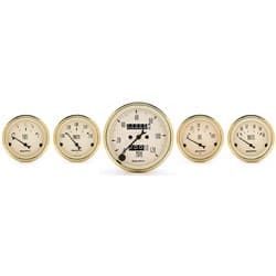GOLDEN OLDIES 5-PCE GAUGE KIT 4 GAUGES & MECHANICAL SPEEDO AUTO METER - 1501