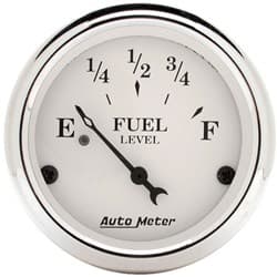 OLD TYME WHITE FUEL LEVEL 2-1/16", 240-33 OHM, SHORT SWP AUTO METER - 1606