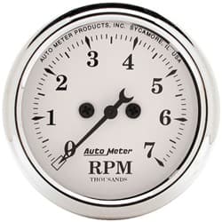 OLD TYME WHITE IN-DASH TACHO 2-1/16", 0-7000RPM AUTO METER - 1694
