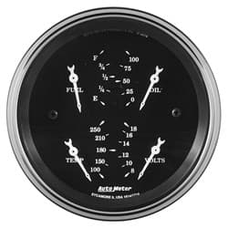 OLD TYME BK 3-3/8" QUAD GAUGE FUEL, OIL, TEMP, VOLTS, 240-33 AUTO METER - 1713