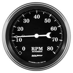 OLD TYME BLACK IN-DASH TACHO 3-3/8", 0-8000 RPM AUTO METER - 1790