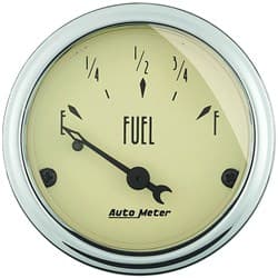 2 FUEL LEVEL, 0 E/90 F, ANTIQ ANTIQUE BEIGE AUTO METER - 1815
