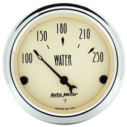 2 WATER TEMP, 100-250`F ELEC, ANTIQUE BEIGE AUTO METER - 1837
