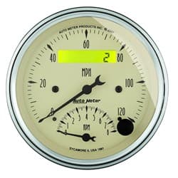3-3/8 Tach/Speedo Combo, Anti ANTIQUE BEIGE AUTO METER - 1881