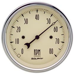 3-3/8 TACH, 8,000 RPM, 4,6,8 ANTIQUE BEIGE AUTO METER - 1890