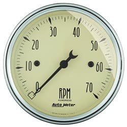 3-1/8 TACH, 7,000 RPM, 4,6,8 ANTIQUE BEIGE AUTO METER - 1898