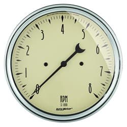 5 TACH, 8,000 RPM, IN- DASH, ANTIQUE BEIGE AUTO METER - 1899