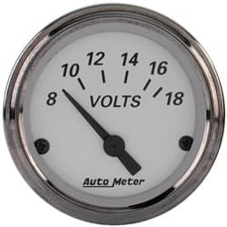 2-1/16" VOLTMETER, 8-18 VOLTS AMERICAN PLATINUM AUTO METER - 1992
