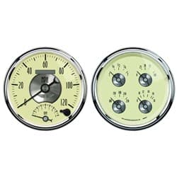 PRESTIGE ANTIQUE IVORY 5" QUAD TACHO/SPEEDO COMBO KIT AUTOMETER / AU2004