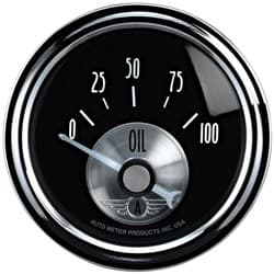 BLACK DIAMOND OIL PRESS GAUGE 2-1/16", 0-100PSI, SS ELECTRIC AUTO METER - 2028