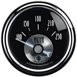 BLACK DIAMOND WATER TEMP GAUGE 2-1/16", 100-250Â°F, SS ELECT. AUTO METER - 2038