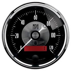 BLACK DIAMOND 120MPH SPEEDO 3-3/8", ELECRONIC, WHEEL ODOM. AUTO METER - 2086
