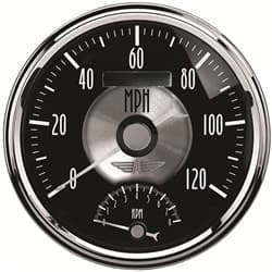 BLACK DIAMOND TACH/SPEED COMBO 5" 120MPH / 8,000RPM, ELECTRIC AUTO METER - 2091