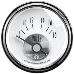 PRESTIGE PEARL VOLTMETER 2-1/16, 8-18V, SS ELECTRIC AUTO METER - 2094