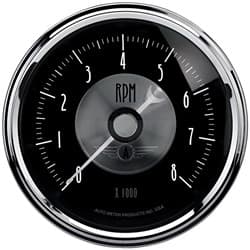 PRESTIGE SERIES BLACK 3-3/8 TACHOMETER 8000 RPM AUTO METER - 2096