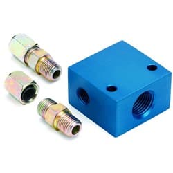 TRANS TEMP GAUGE MANIFOLD FOR 3/8" TUBE INLINE SENDER AUTO METER - 2286