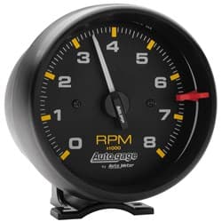 AUTO GAGE 3-3/4" PEDESTAL TACH 8000RPM, BLACK FACE, BLACK CUP AUTO METER - 2300