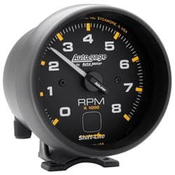AUTO GAGE 3-3/4" PEDESTAL TACH 8000RPM BLACK FACE, BLACK CUP AUTO METER - 2302
