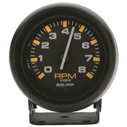 AUTO GAGE 2-3/4" PEDESTAL TACH 0-8,000RPM, BLACK FACE & BEZEL AUTO METER - 2305