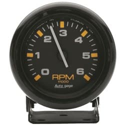 AUTO GAGE 2-3/4" PEDESTAL TACH 0-6,000RPM, BLACK FACE & BEZEL AUTO METER - 2306