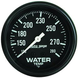 AUTOGAGE 2-5/8 MECH WATER TEMP 100-280Â°F, 6FT CAPILLARY AUTO METER - 2313