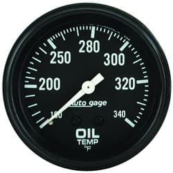 AUTOGAGE 2-5/8 OIL TEMPERATURE 100-340Â°F, 6FT CAPILLARY AUTO METER - 2314