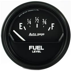 AUTOGAGE 2-5/8 FUEL LEVEL 0-90 OHMS, ELECTRIC GAUGE AUTO METER - 2316