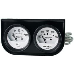 AUTOGAGE 2 GAUGE CONSOLE 2-1/16 OIL PRESS & WATER TEMP AUTO METER - 2323