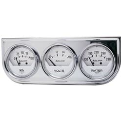 2 3 GAUGE CONSOLE, OIL/ WATER 2-1/16OIL/WATER/VOLT(CHR CON) AUTO METER - 2325