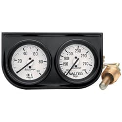 2 2 GAUGE CONSOLE, OIL/ WATER 2-1/16OIL/WATER(BLACK CONSOLE AUTO METER - 2326