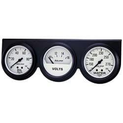 2-5/8 3 GAUGE CONSOLE, OIL/WA 2-5/8OIL/VOLT/WATER(BLK CONS) AUTO METER - 2328