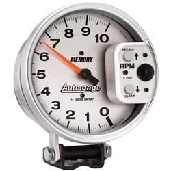 5" TACH 10,000 RPM WITH MEMORY PEAK SILVER AUTO METER - 233907