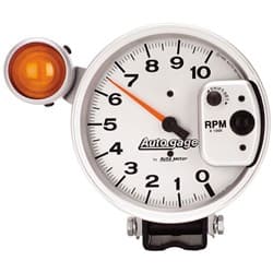 5 TACH, 10,000 RPM, SHIFT-LITE silver face AUTO METER - 233911