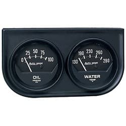 2 2 GAUGE CONSOLE, OIL/ WATER OIL/WATER IN BLACK CONSOLE AUTO METER - 2345