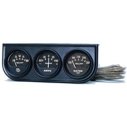 2 3 GAUGE CONSOLE, OIL/ AMP/W OIL/WATER/AMP IN BLACK CONS AUTO METER - 2347