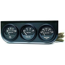 2 3 GAUGE CONSOLE, OIL/ WATER OIL/WATER/VOLT IN BLACK CONS AUTO METER - 2348