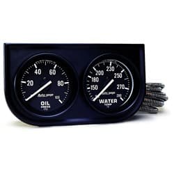 2 2 GAUGE CONSOLE, OIL/ WATER OIL/WATER IN BLACK CONSOLE AUTO METER - 2392