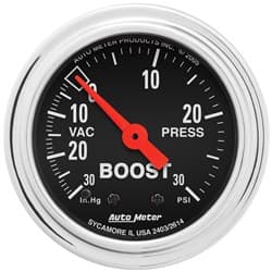 TRAD CHROME 2-1/16" BOOST/VAC 30IN/HG-30PSI, MECH, 10FT AUTO METER - 2403