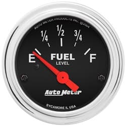 TRAD CHROME 2-1/16" FUEL LEVEL 240-33 OHM, SHORT SWEEP ELECT. AUTO METER - 2516